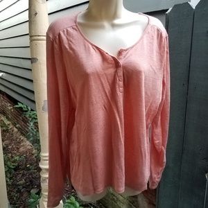 Garnet Hill organic linen henley popover size M